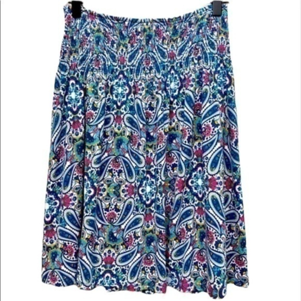 Artisan NY Paisley Print Smocking Waistband Skirt